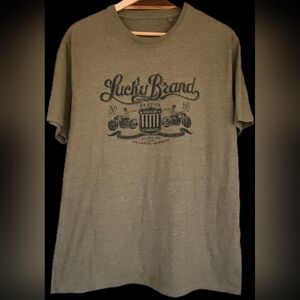 Lucky Brand Olive Green Soft Lite Weight Graphic Tee XL
